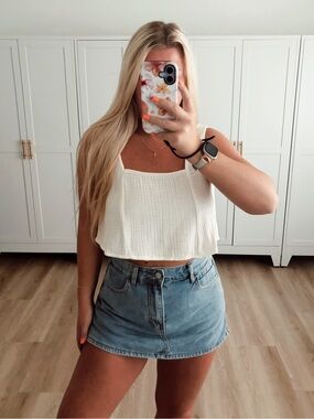 🆕 NWT Billabong White Sleeveless Crop Tank Top